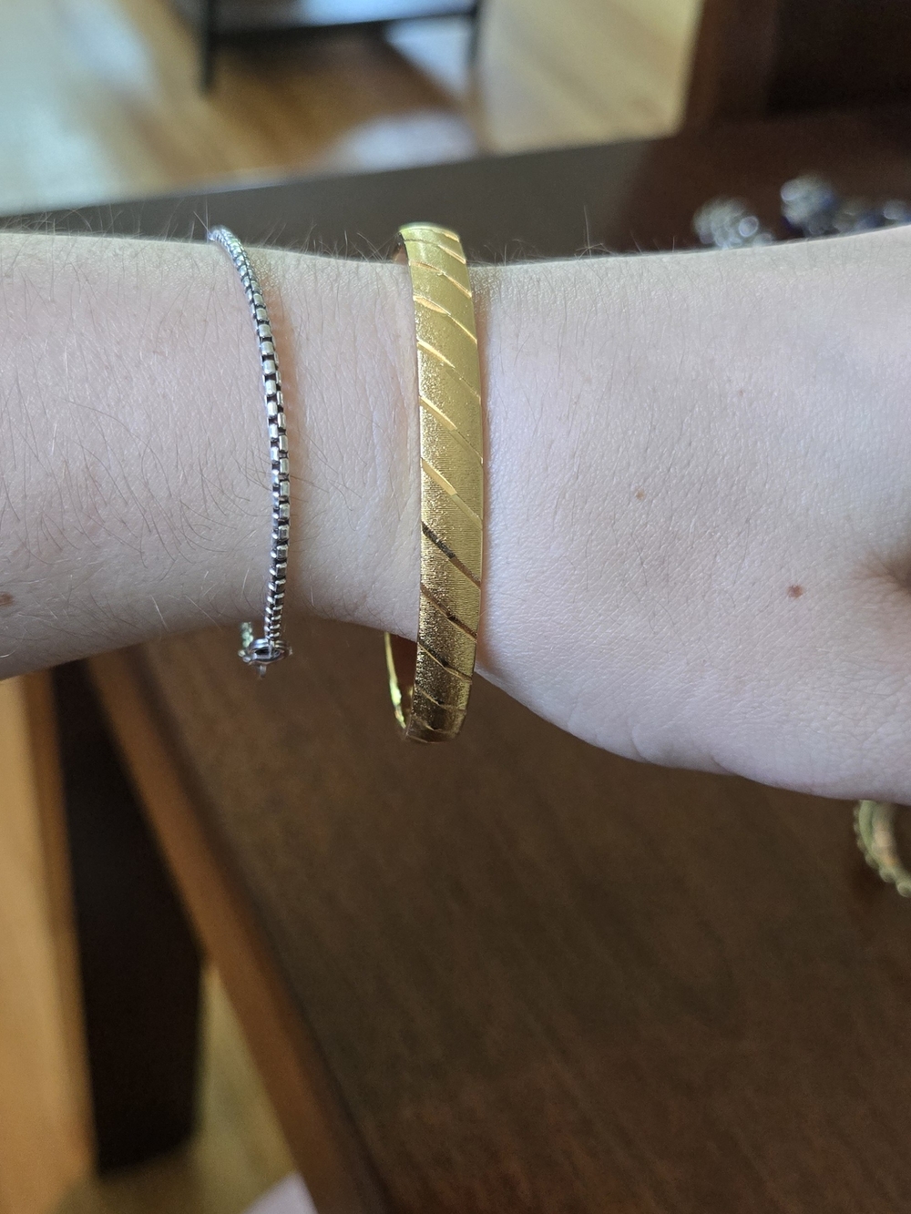 Money Gold-plated Bangle Bracelet